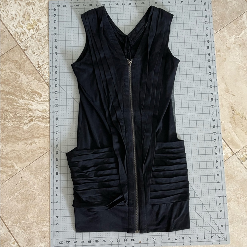 TCEC Ruffled Pocketed Front Zip Dress